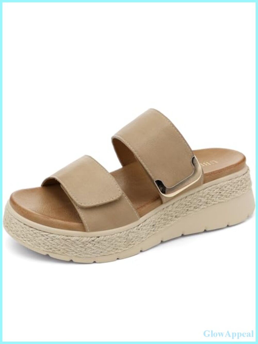 Women's Platform Wedge Sandals with Orthopedic Arch Support, Faux Leather,